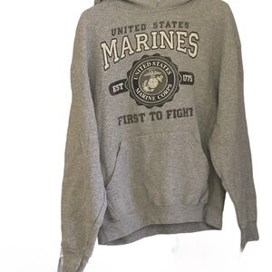 United States Marines Gray Hoodie Sweatshirt